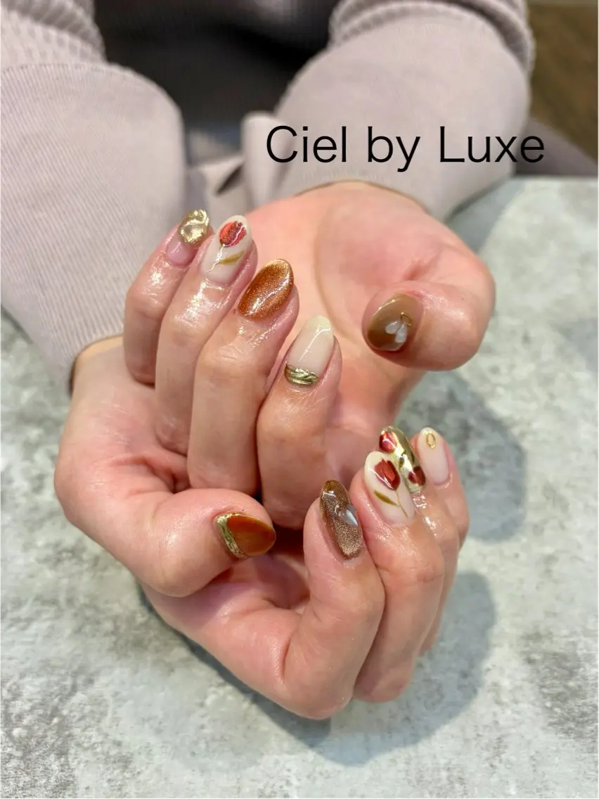 ネイル マグネットネイル ハンドネイル CielbyLuxe Yukiのネイルデザイン