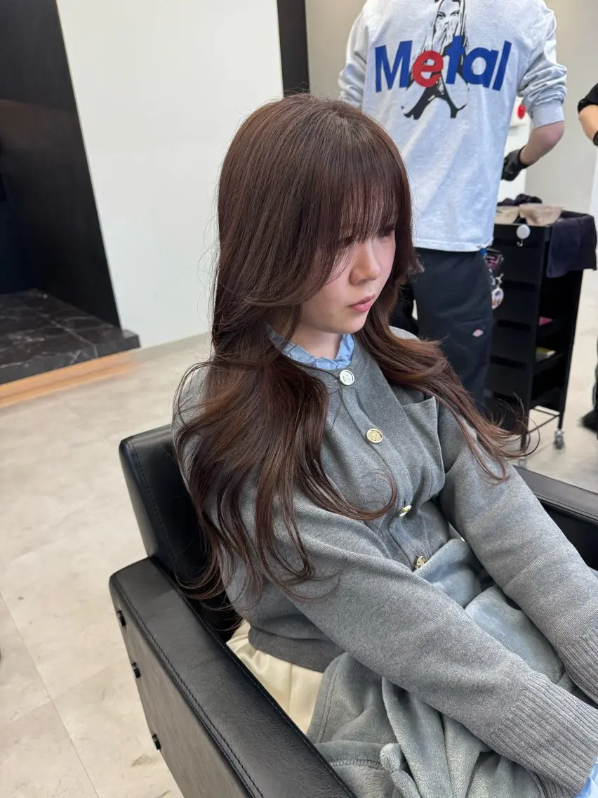 ロング カラー ブラウンカラー チョコレートブラウン エクステ ヘアカラー エクステ ベージュ/エクステ /職人/KENTAのヘアスタイル