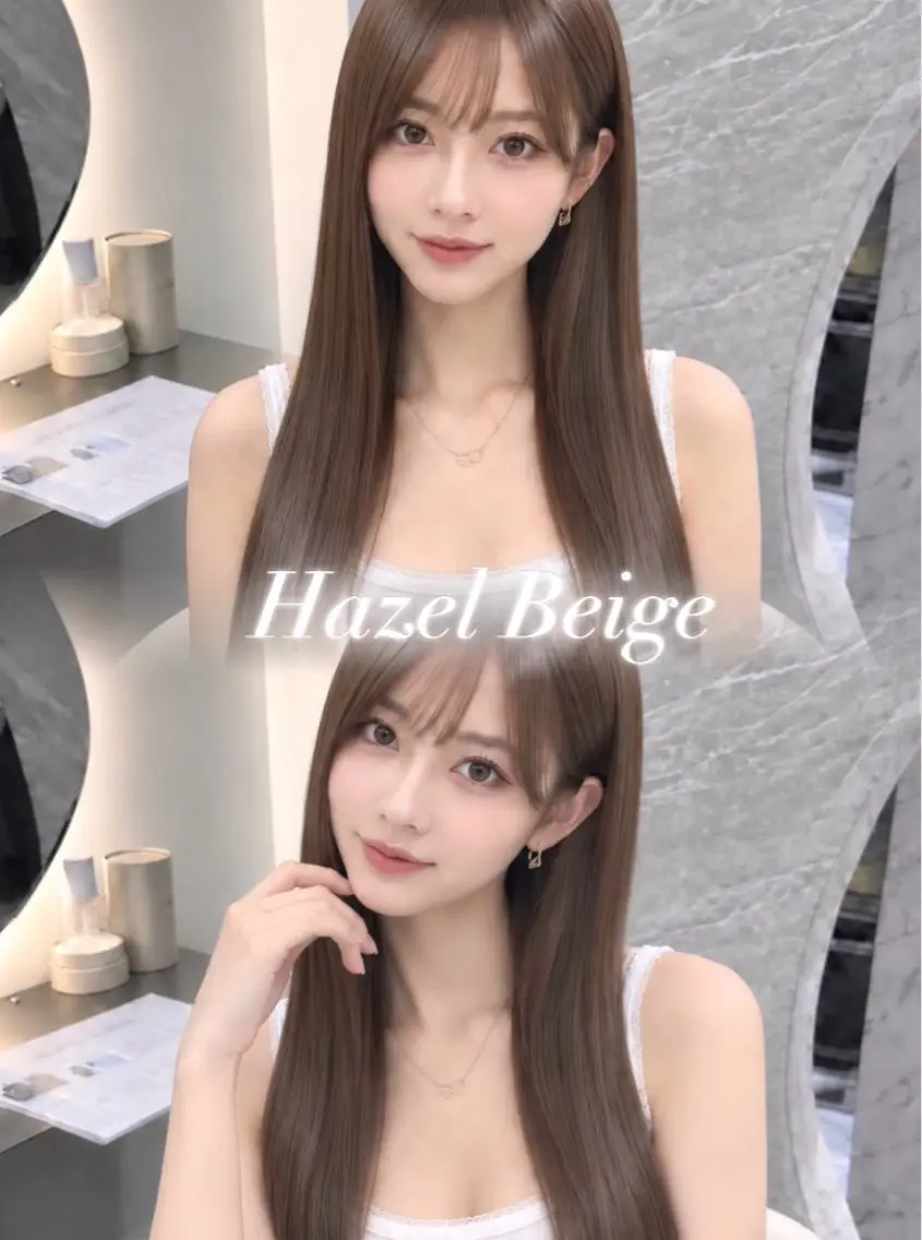 セミロング カラー ヘアアレンジ ベージュカラー 黒髪 ブルーカラー ブルーブラック 透明感カラー ヘアカラー 🖤kana韓国ヘア 艶髪カラー特化🖤のヘアスタイル