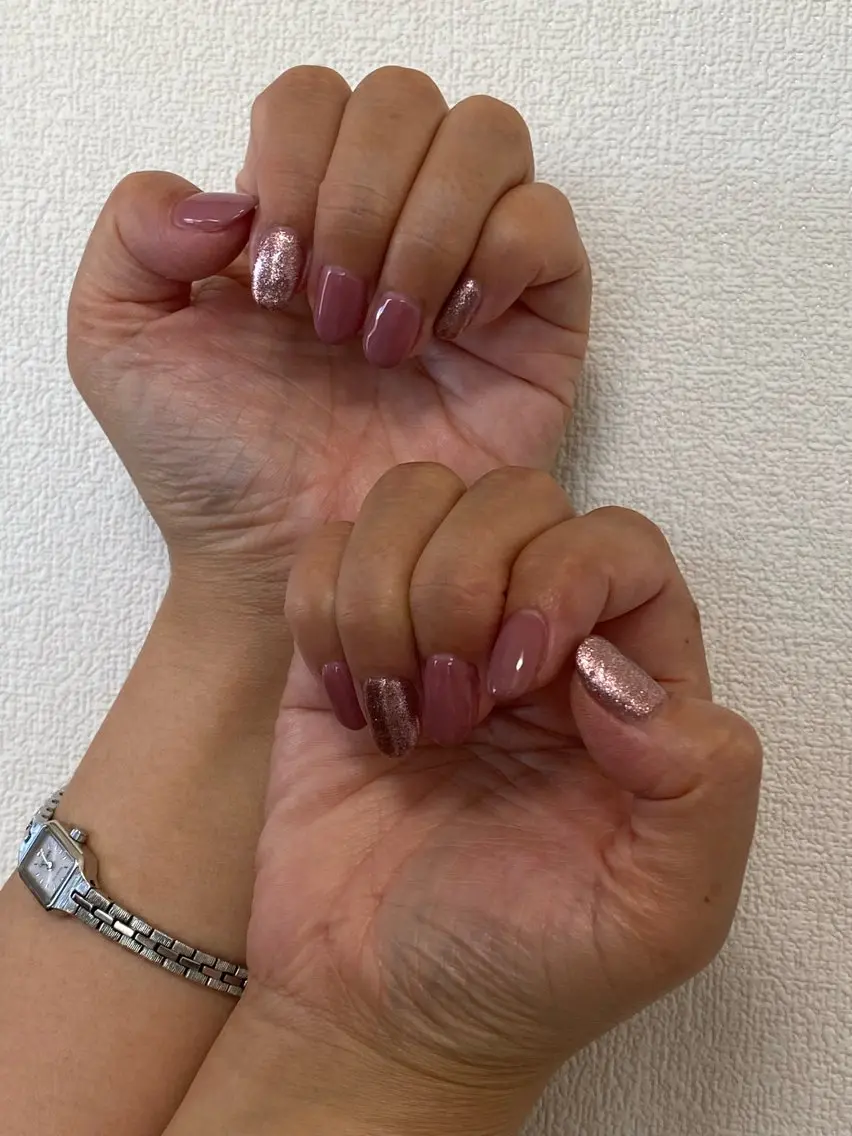 ネイル ピンク ハンドネイル 自宅サロン FeelFreeのマツエク・マツパデザイン