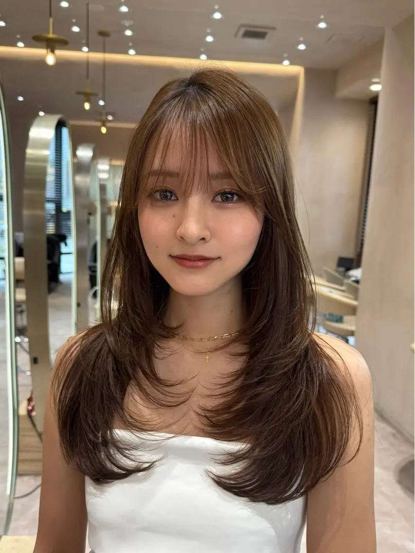 セミロング カラー 韓国風ヘア レイヤーカット 似合わせカット 小顔カット カット ヘアカラー ヘアセット 韓国レイヤー🇰🇷 韓国研修◎渋谷カイトのヘアスタイル