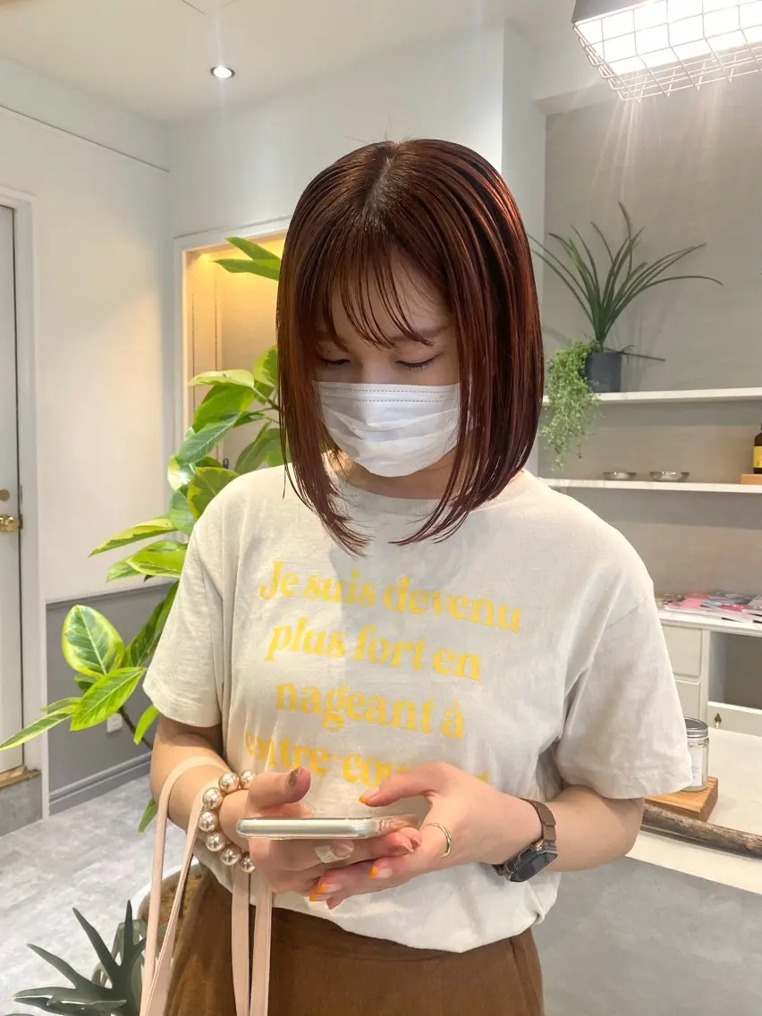 セミロング カラー 薄暮 マツイ　レンのヘアスタイル
