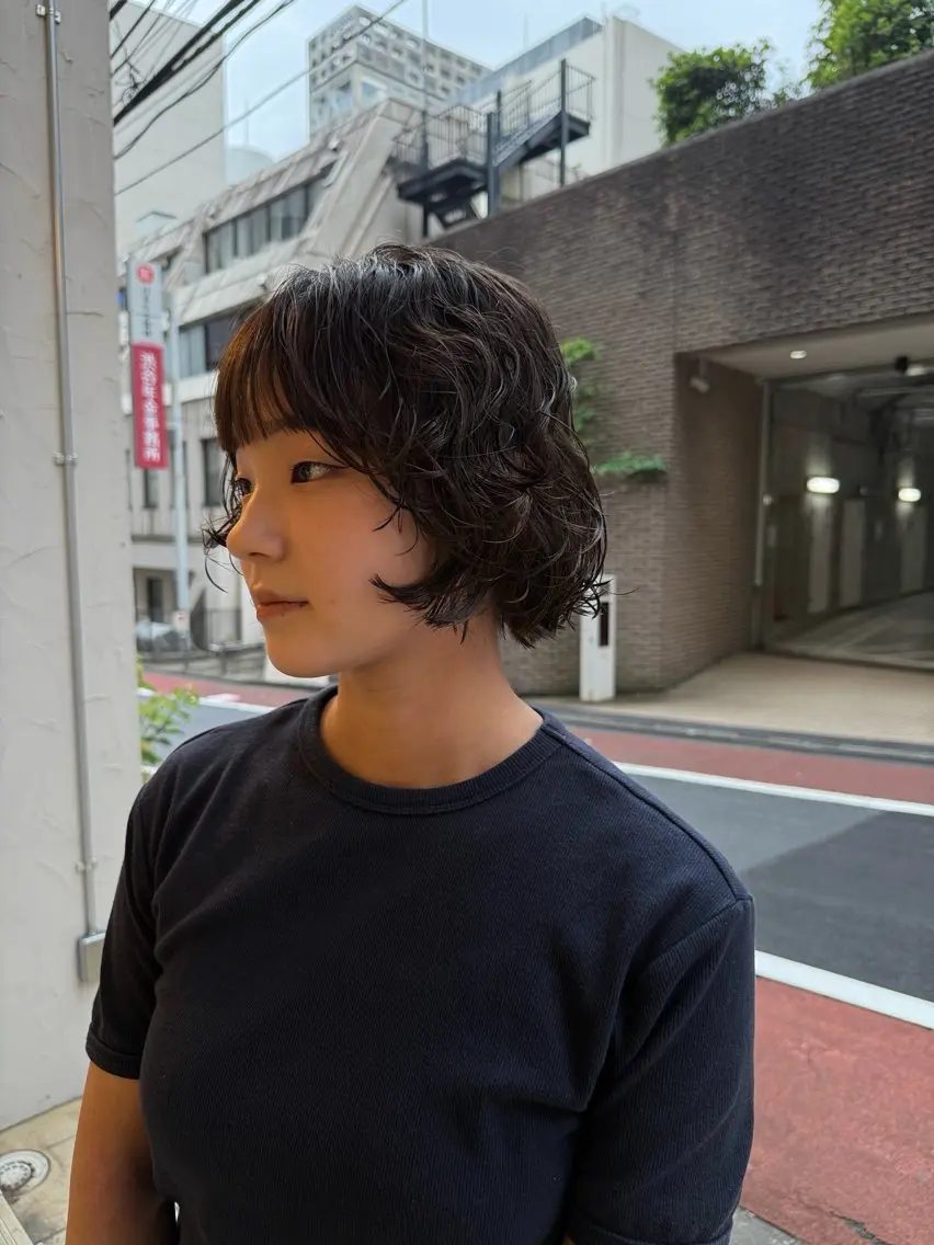 ショート パーマ パーマ/ボブ /レイヤー チヒロのヘアスタイル