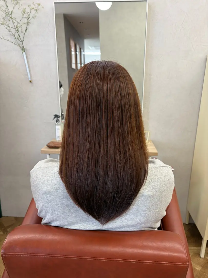 セミロング カット トリートメント 髪質改善×韓国風/小 顔レイヤー/早瀬櫻子のヘアスタイル