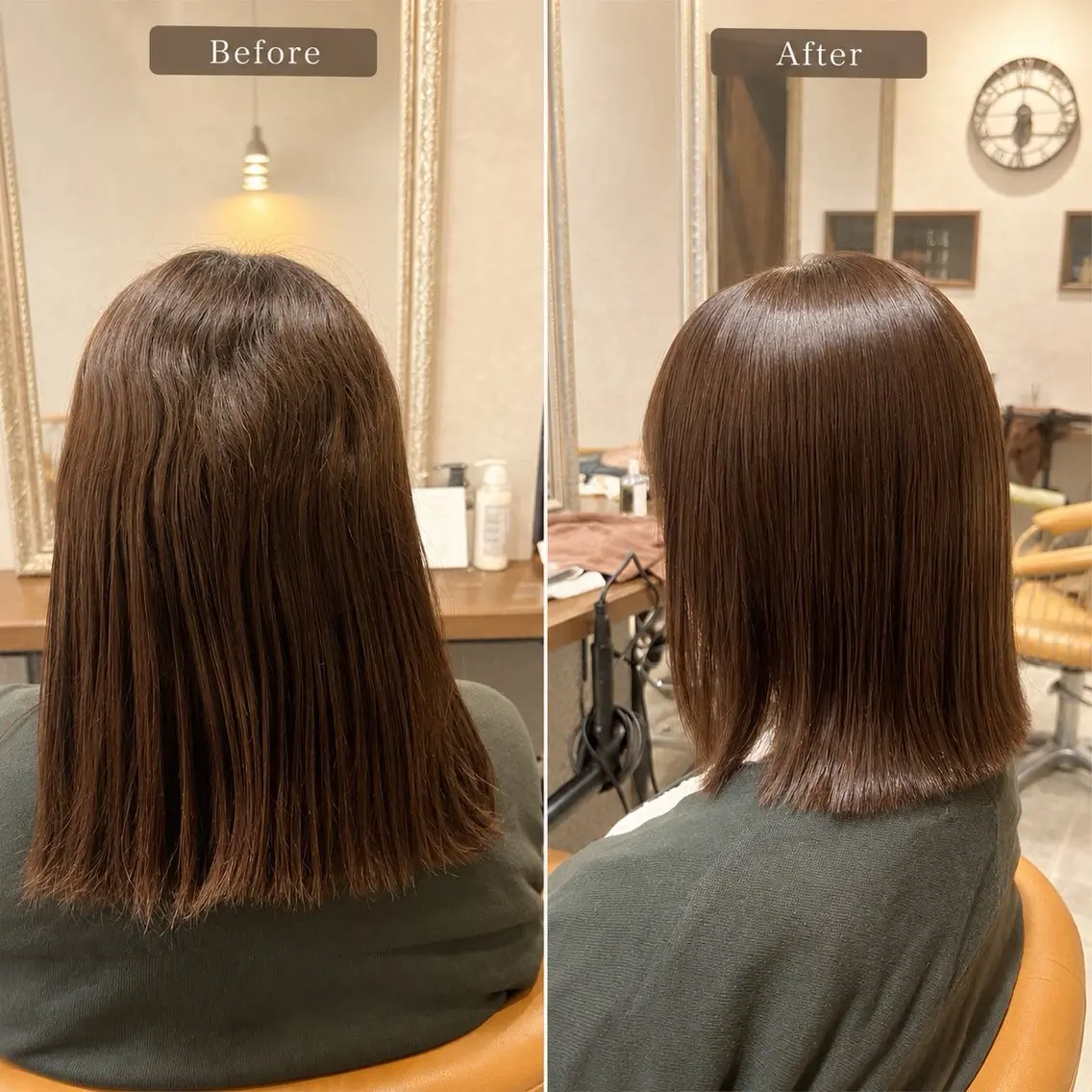 セミロング カット 縮毛矯正 トリートメント 天王町×韓国レイヤー 髪質改善  佐藤友茉のヘアスタイル