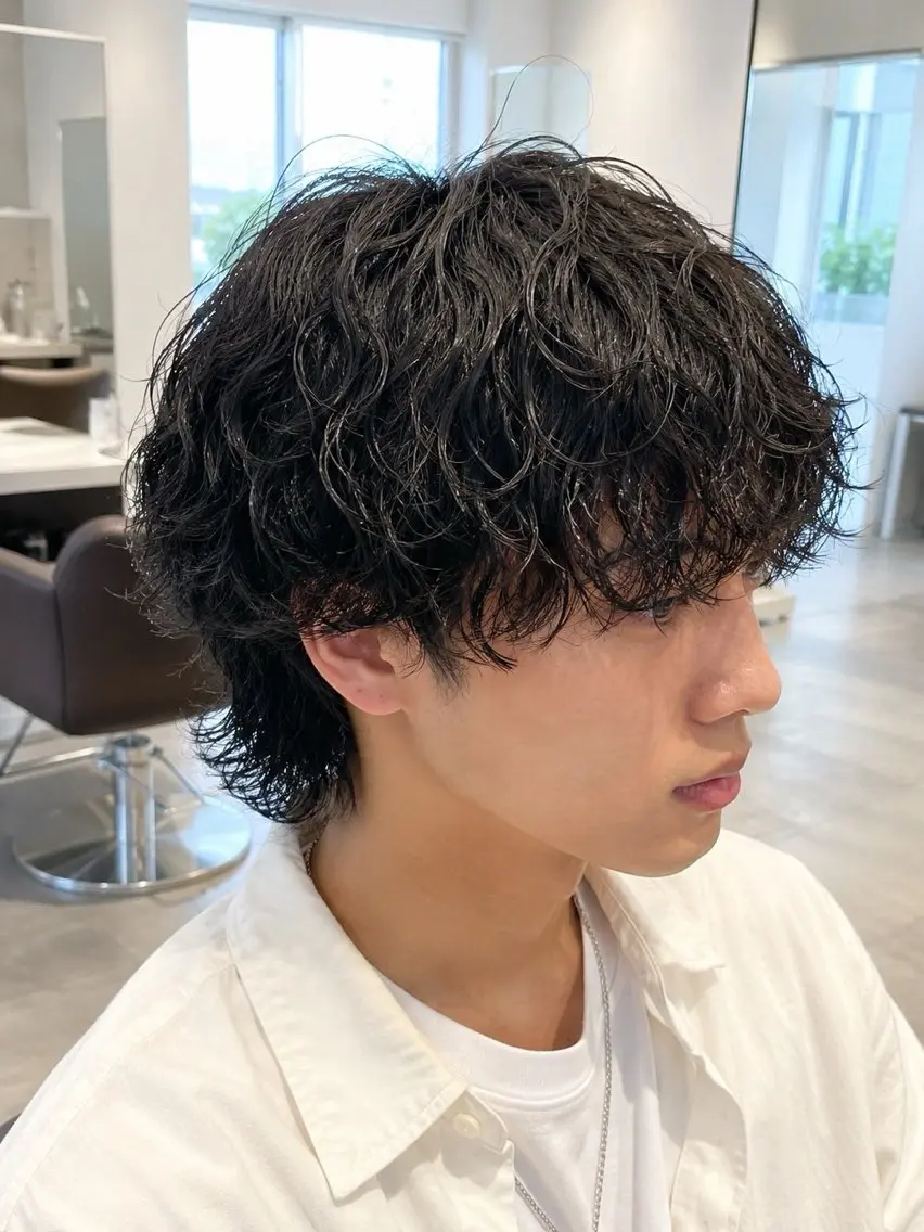 パーマ メンズ カット パーマ 宇梶 千愛のヘアスタイル