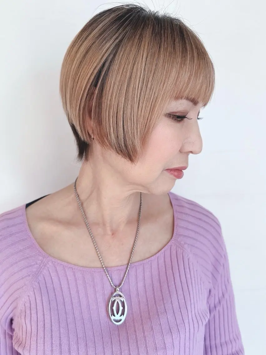 ショート カット ヘッドスパ ボブ/ゆるふわ ボブパーマ/とういのヘアスタイル