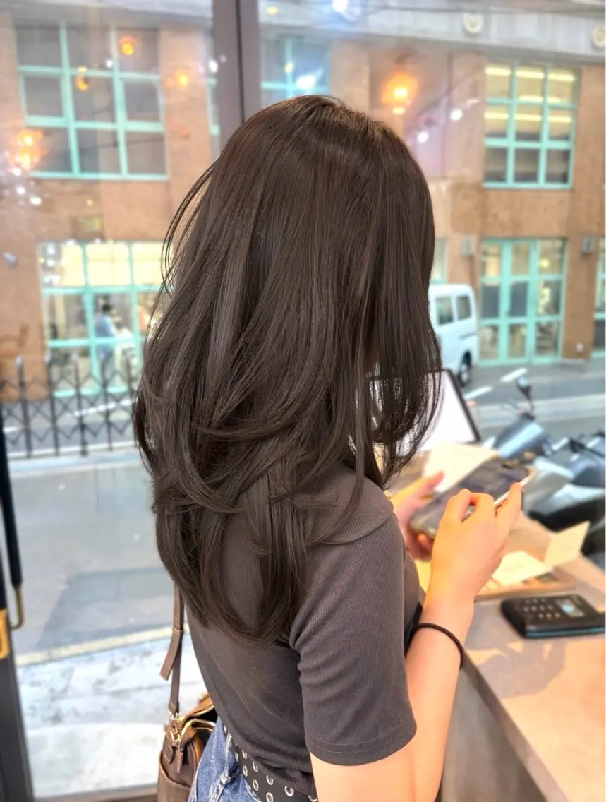 ロング ハイレイヤー レイヤーカット カット ヘアカラー トリートメント 韓国レイヤー/ Natsuki🌛のヘアスタイル