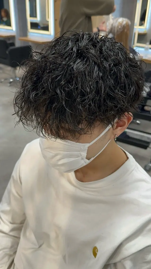 パーマ メンズ スペインカール カット パーマ 札幌メンズ指名 No. 1/光👑のヘアスタイル