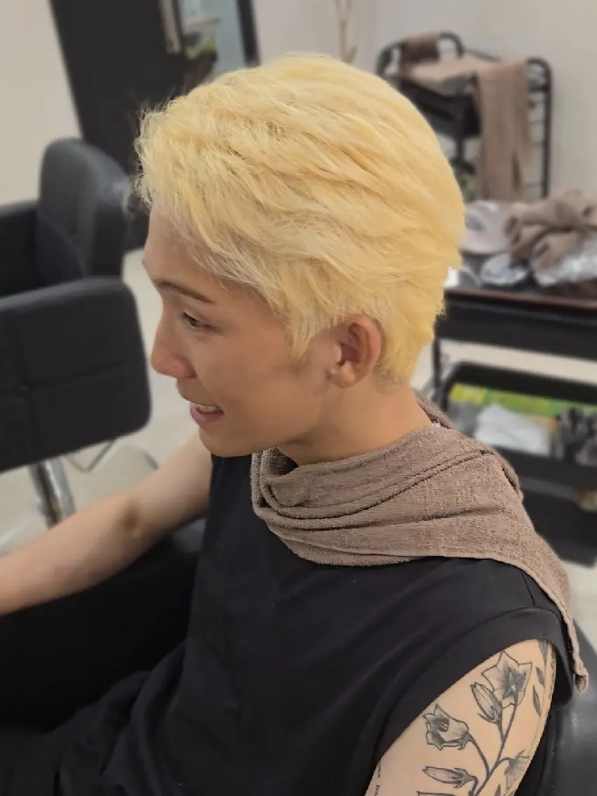 メンズ ショート スパイキーショート ショートヘア ヘアカラー ヘアセット LEN名古屋/パーマ 海外ヘア/メンズ特化のヘアスタイル