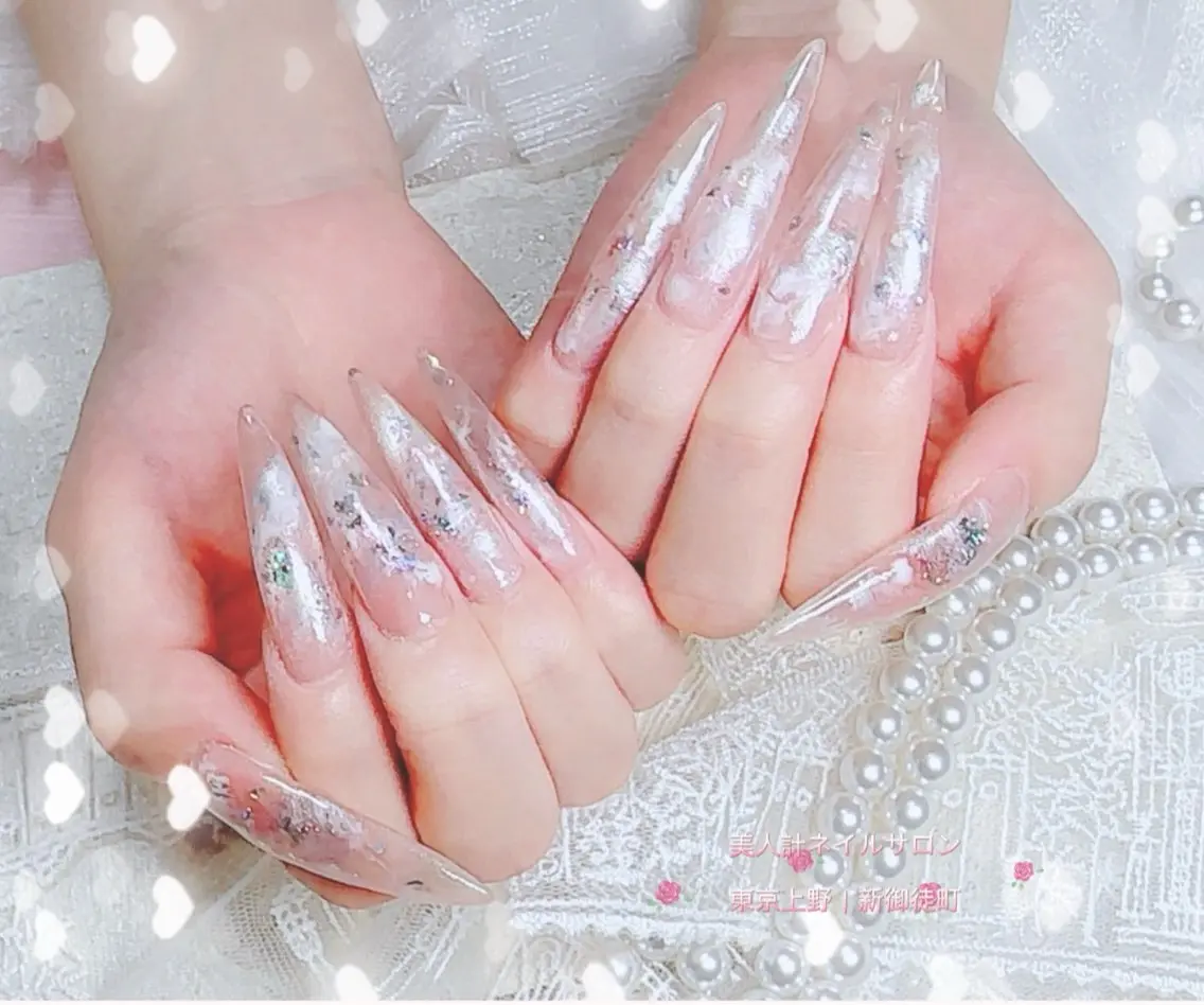 ネイル 長さ出し ニュアンスネイル ネイルチップ ハンドネイル 中山 美月のネイルデザイン