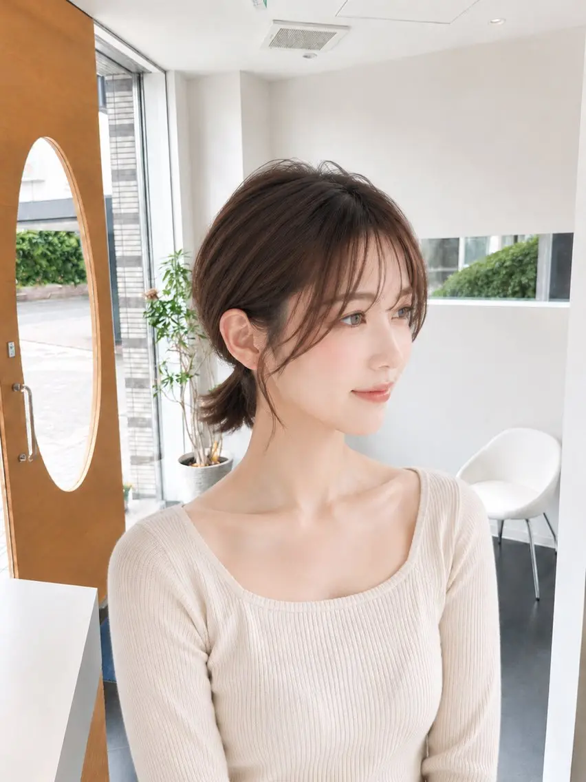 ショート カラー 顔まわりレイヤー レイヤーカット ショートヘア 小顔カット カット ヘアカラー 松本 将太のヘアスタイル