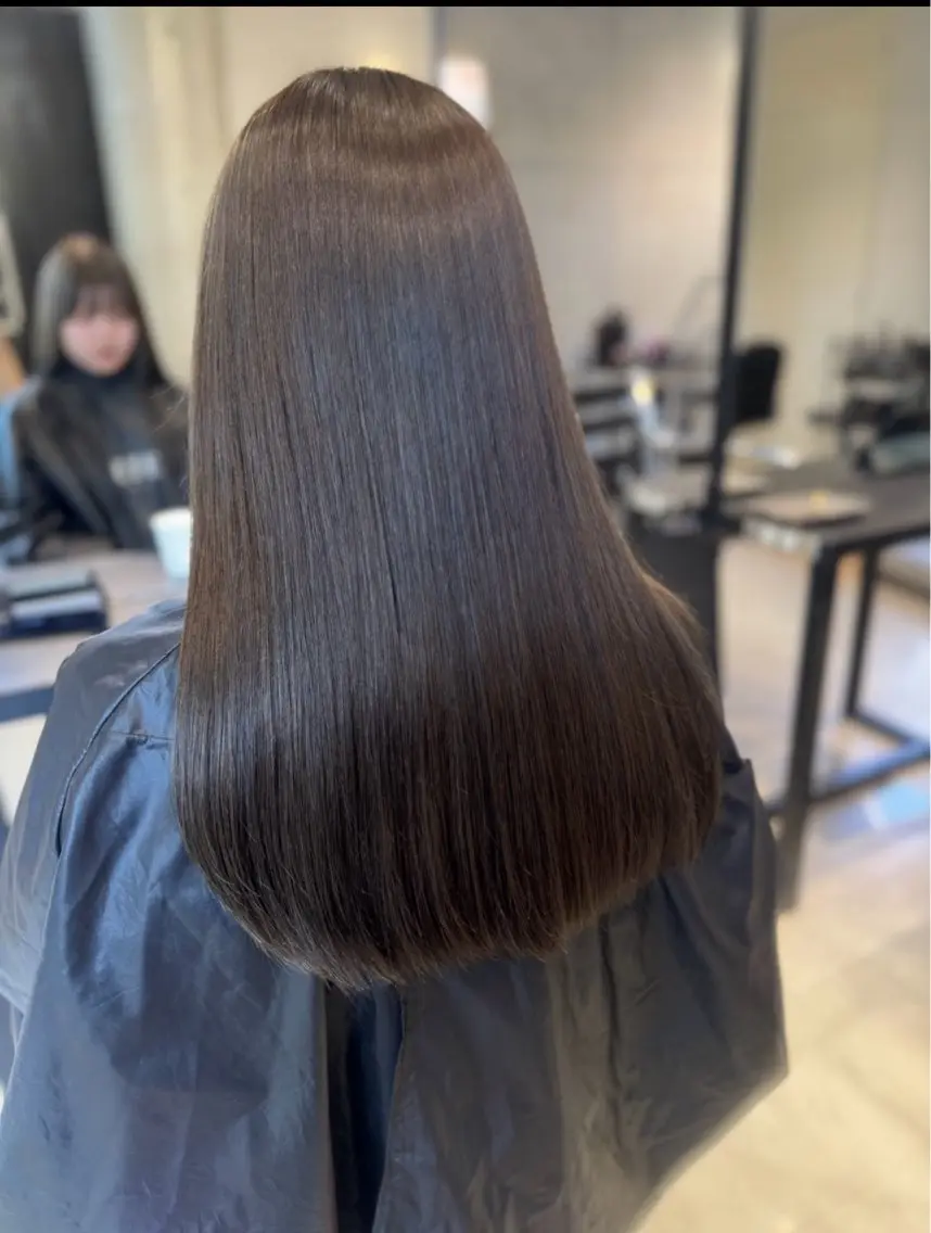ロング カラー パーマ ヘアアレンジ ヘアカラー 透明感/オリーブ/ グレージュ/YUKAのヘアスタイル