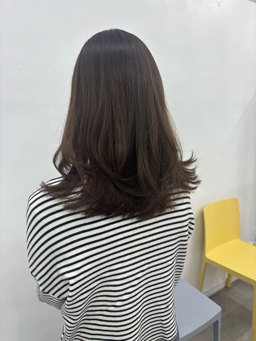 セミロング カラー カット ヘアカラー トリートメント 似合わせ美髪ヘア✨ 天王寺.阿倍野🌈のヘアスタイル