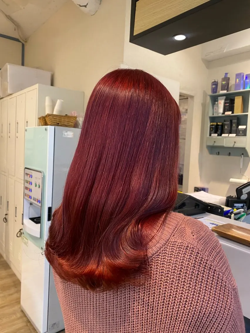 セミロング カラー ブリーチ ブラウンカラー ダブルカラー イルミナカラー オリーブカラー カット ヘアカラー トリートメント N°+aero 😊れいか😊のヘアスタイル