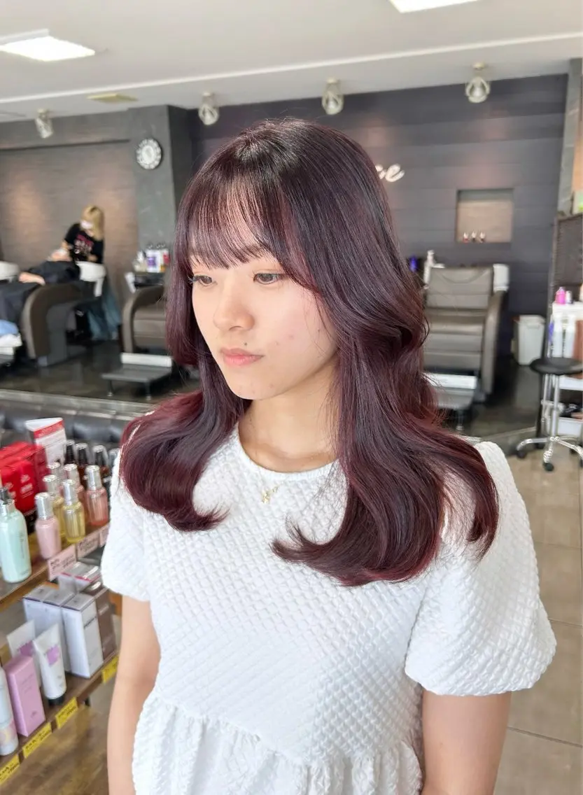 セミロング カット ヘアカラー 🫧艶髪カラー🫧 森本くるみのヘアスタイル