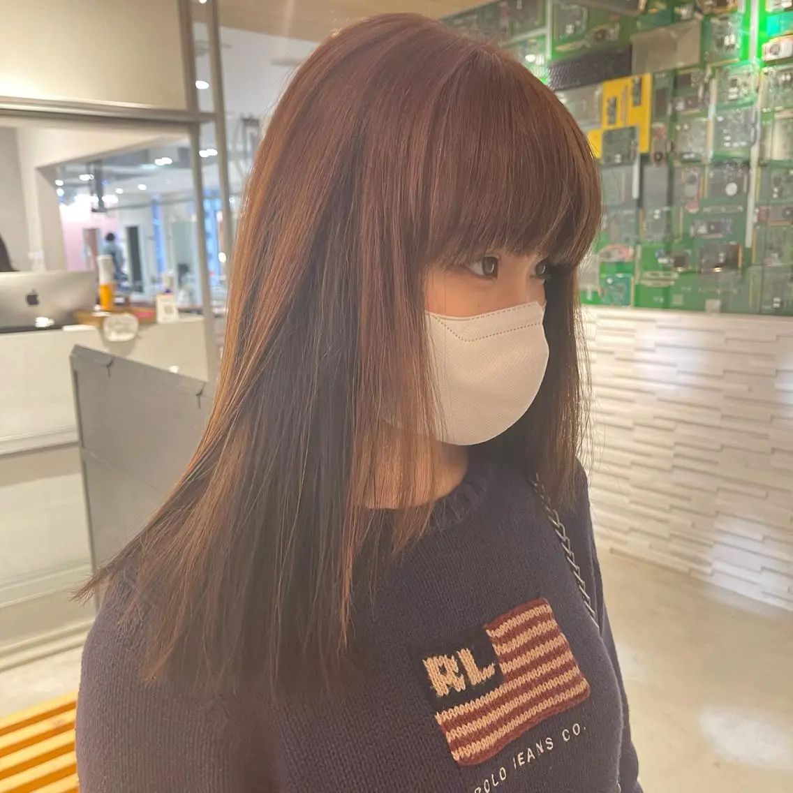 セミロング カラー ヘアカラー トリートメント nameless miichiのヘアスタイル