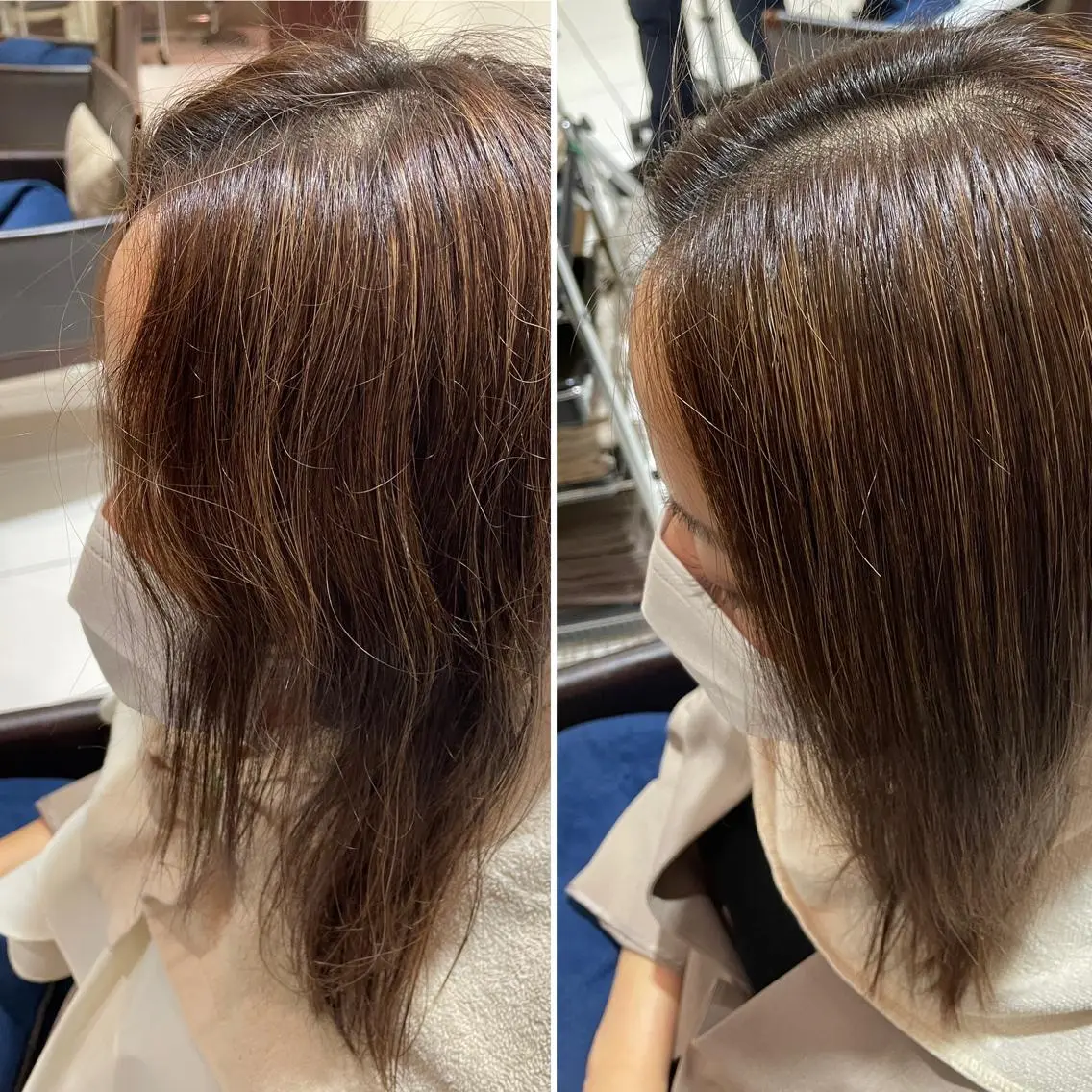 ミディアム ハイライト 縮毛矯正 有働 直広のヘアスタイル