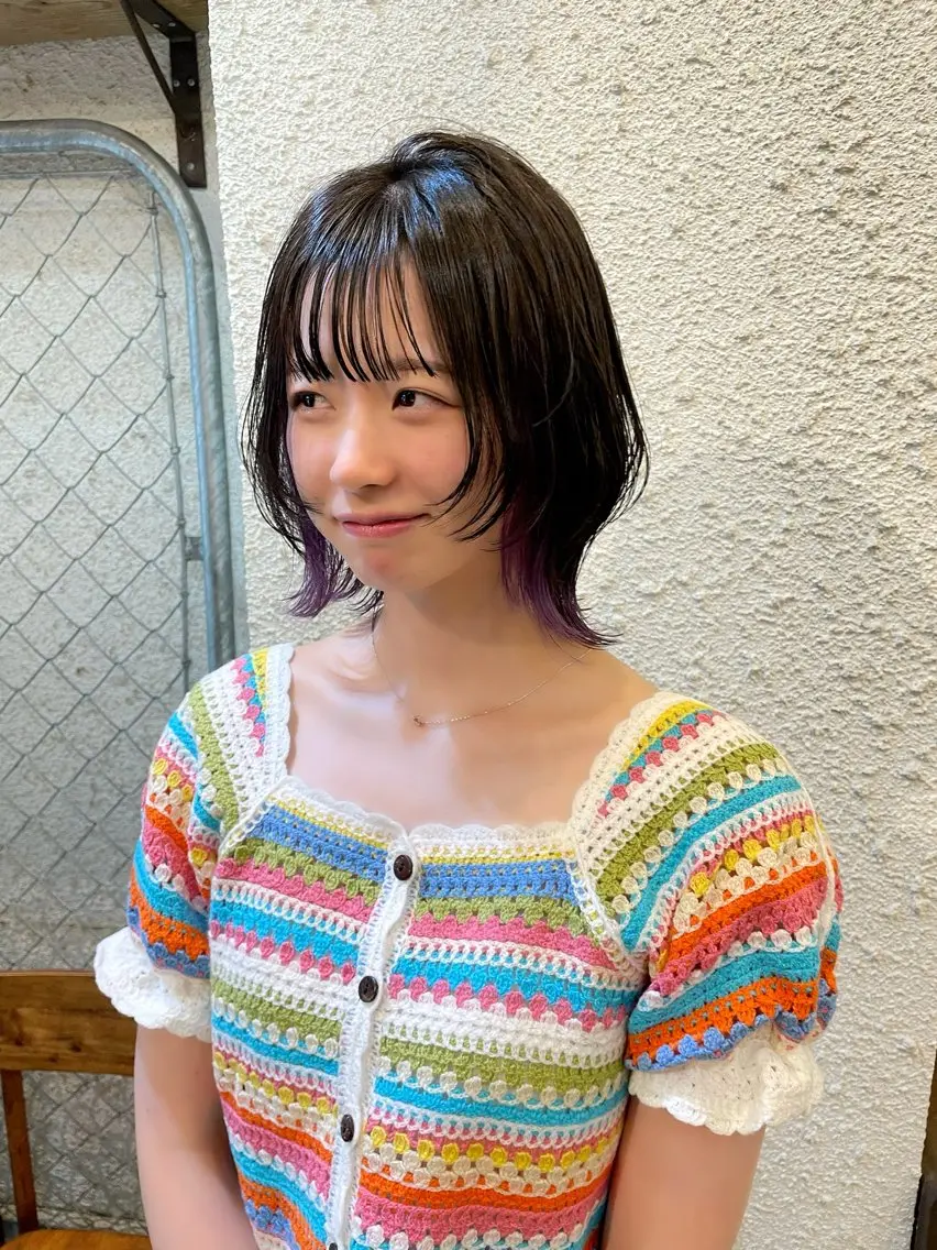 ミディアム カラー イヤリングカラー ボブ ウルフカット カット ヘアカラー トリートメント ヘッドスパ ヘアセット 〽️magico/ ウルフDaiki〽️のヘアスタイル
