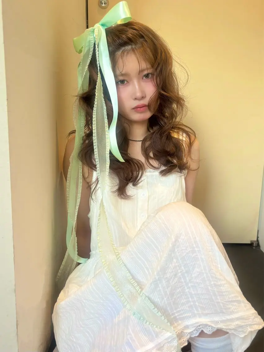カラー ベージュカラー ブリーチ ダブルカラー ラテベージュ ミント ヘアカラー rinka/ボブ ベージュ 暖色のヘアスタイル