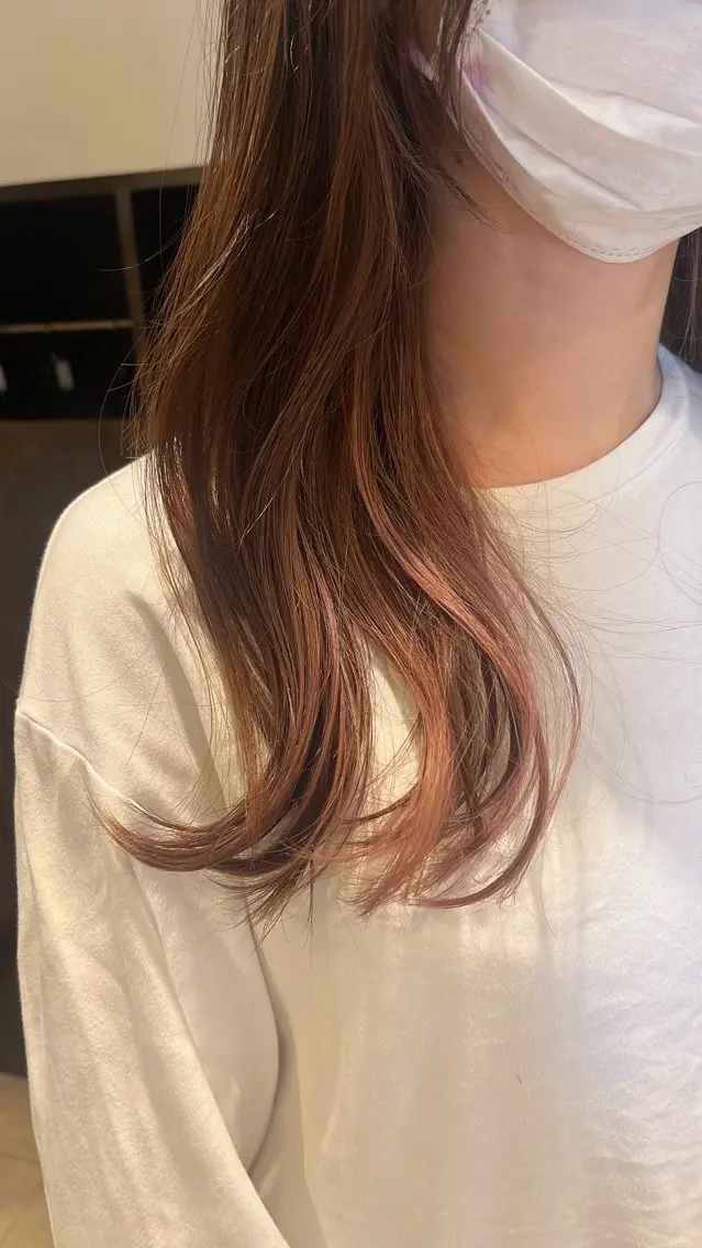 セミロング 赤み消しカラー 🩵かりんのヘアスタイル