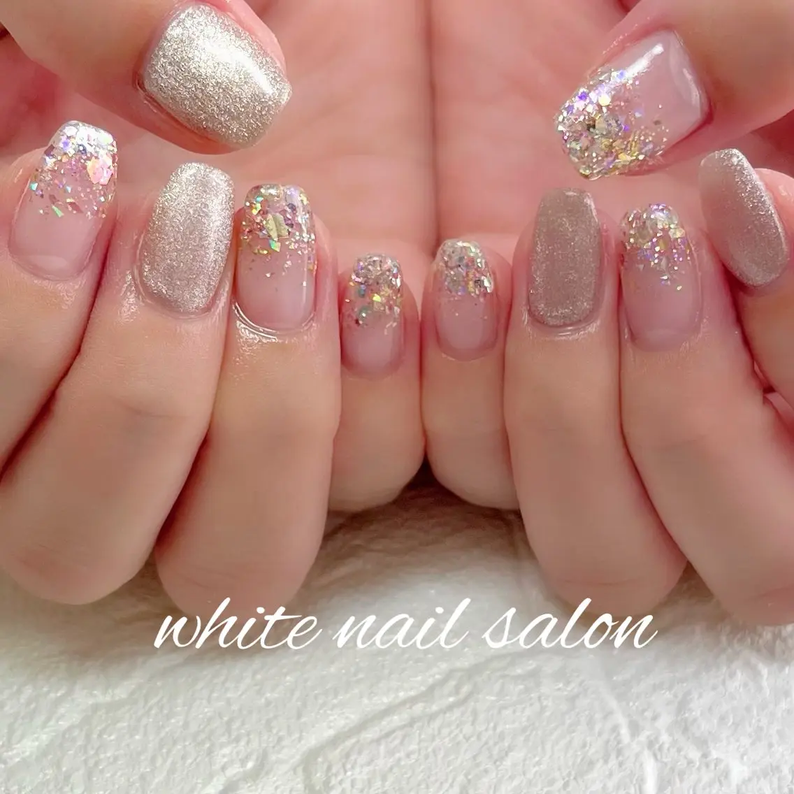 ネイル ラメ(グリッター) ハンドネイル white nail salonのネイルデザイン