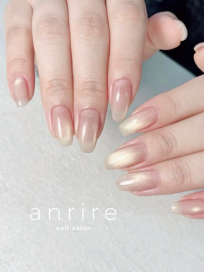 ネイル ジェルネイル マグネットネイル ワンカラーネイル パラジェル シンプルネイル ハンドネイル nailsalon anrireのネイルデザイン