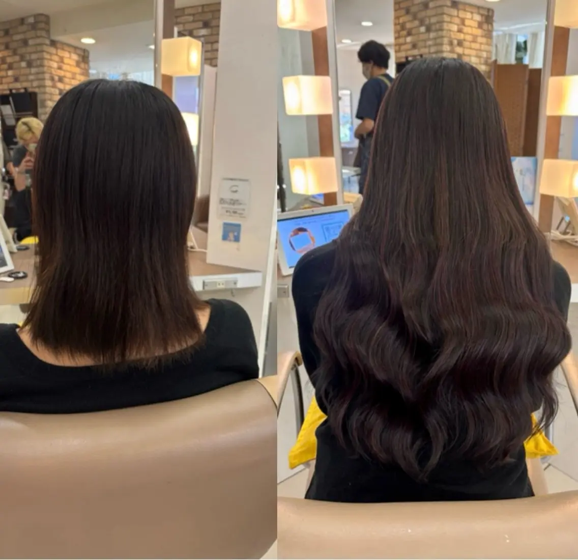ロング エクステ ヘアセット 暖色カラー❤️横浜 エクステらん🦖のヘアスタイル