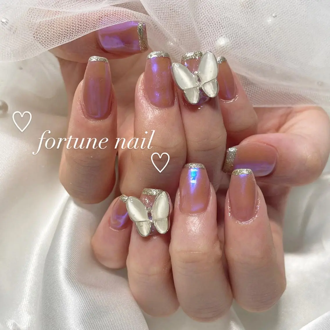 ネイル オーロラネイル フレンチネイル ワンホンネイル ハンドネイル ☆saori ☆のネイルデザイン
