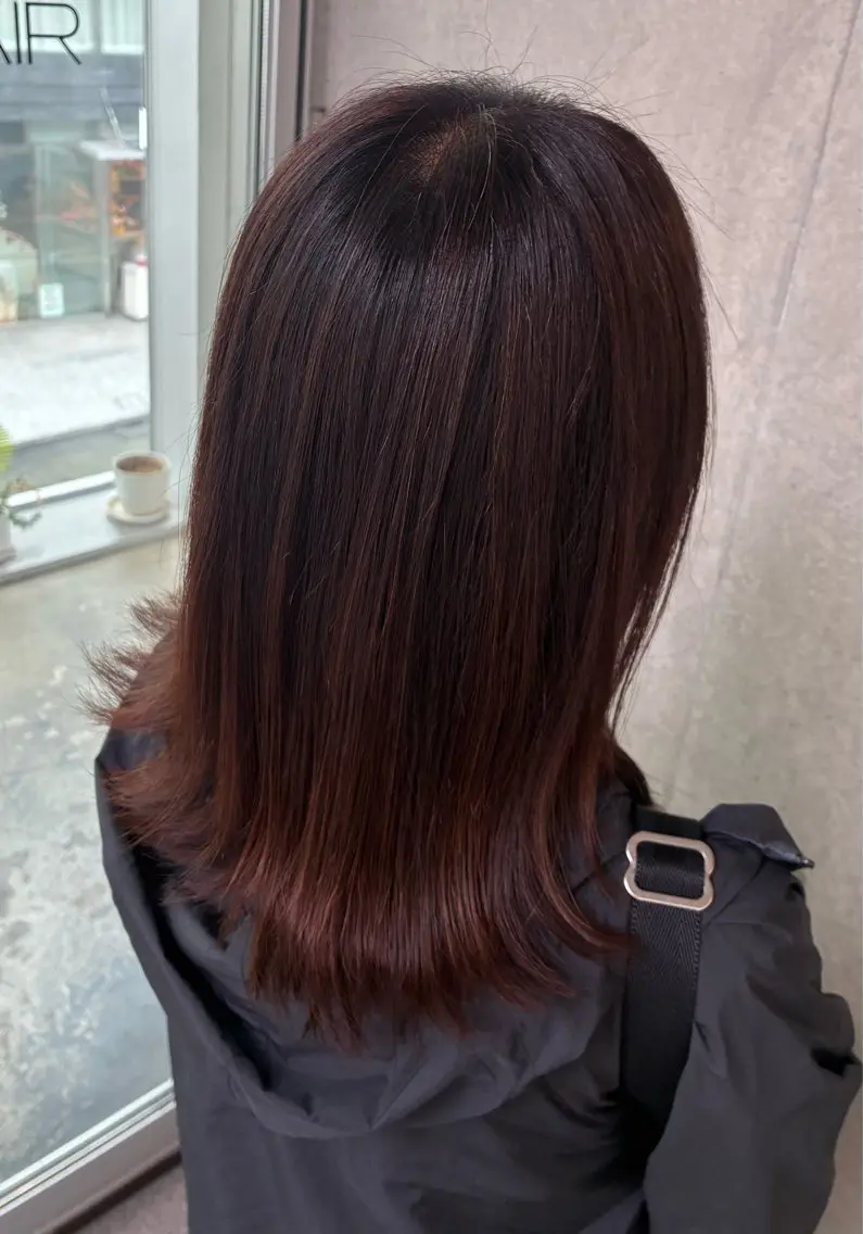 ミディアム カラー ヘアカラー トリートメント 竹山 莉央のヘアスタイル