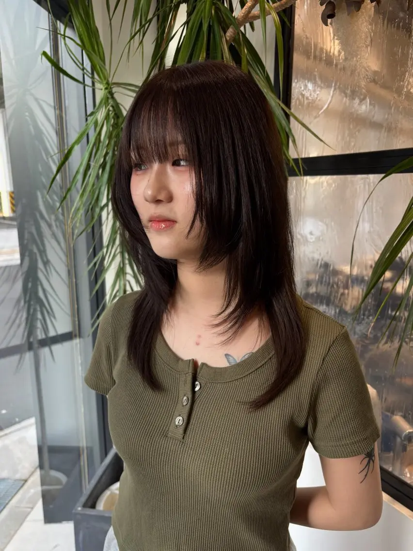 カラー ブラウンカラー カット ヘアカラー トリートメント recipe la couleurちずのヘアスタイル