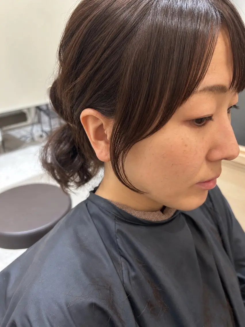 ミディアム ケアカラー 髪質改善 カット 久木原 ゆりのヘアスタイル