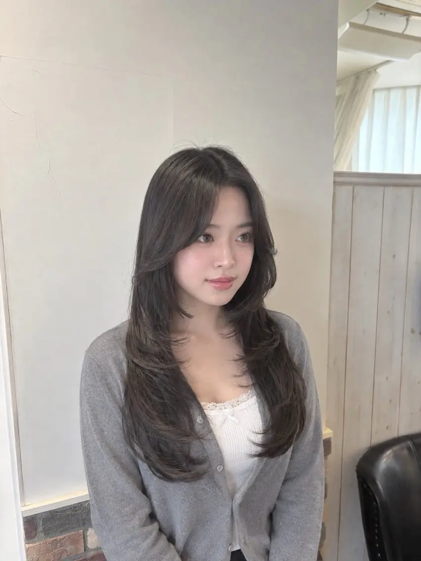 ロング ハイレイヤー 韓国風ヘア レイヤーカット カット 棚橋 光海のヘアスタイル