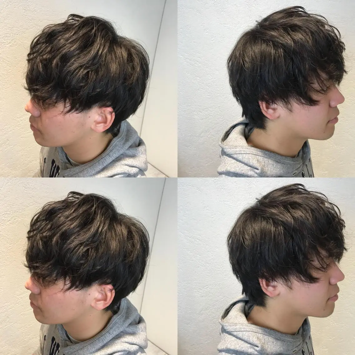 ショート パーマ メンズ メンズパーマ メンズウルフカット ウルフカット カット パーマ デザインカラー🌈 高木リョウのヘアスタイル