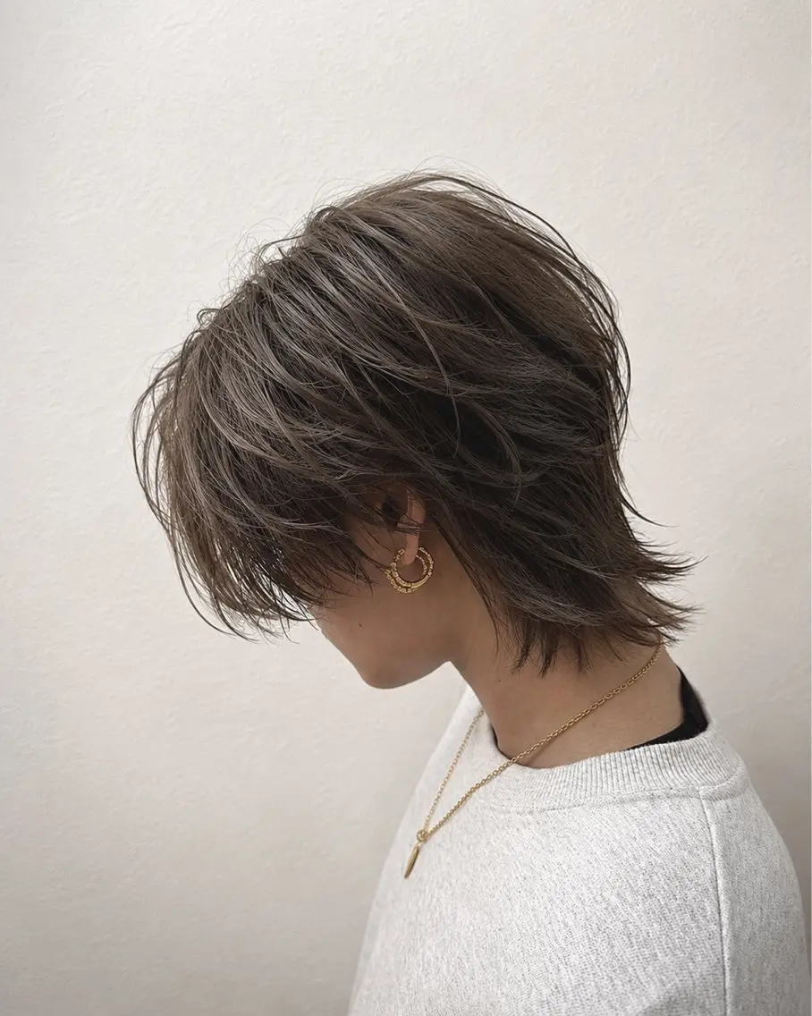 ミディアム カット ヘアカラー トリートメント 艶髪カラー/髪質改善 細貝 舞利のヘアスタイル