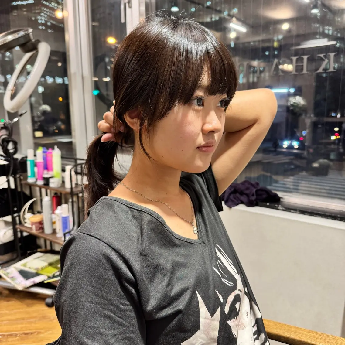セミロング カット ヘアカラー トリートメント 檜谷 晴前髪・顔周りカットのヘアスタイル