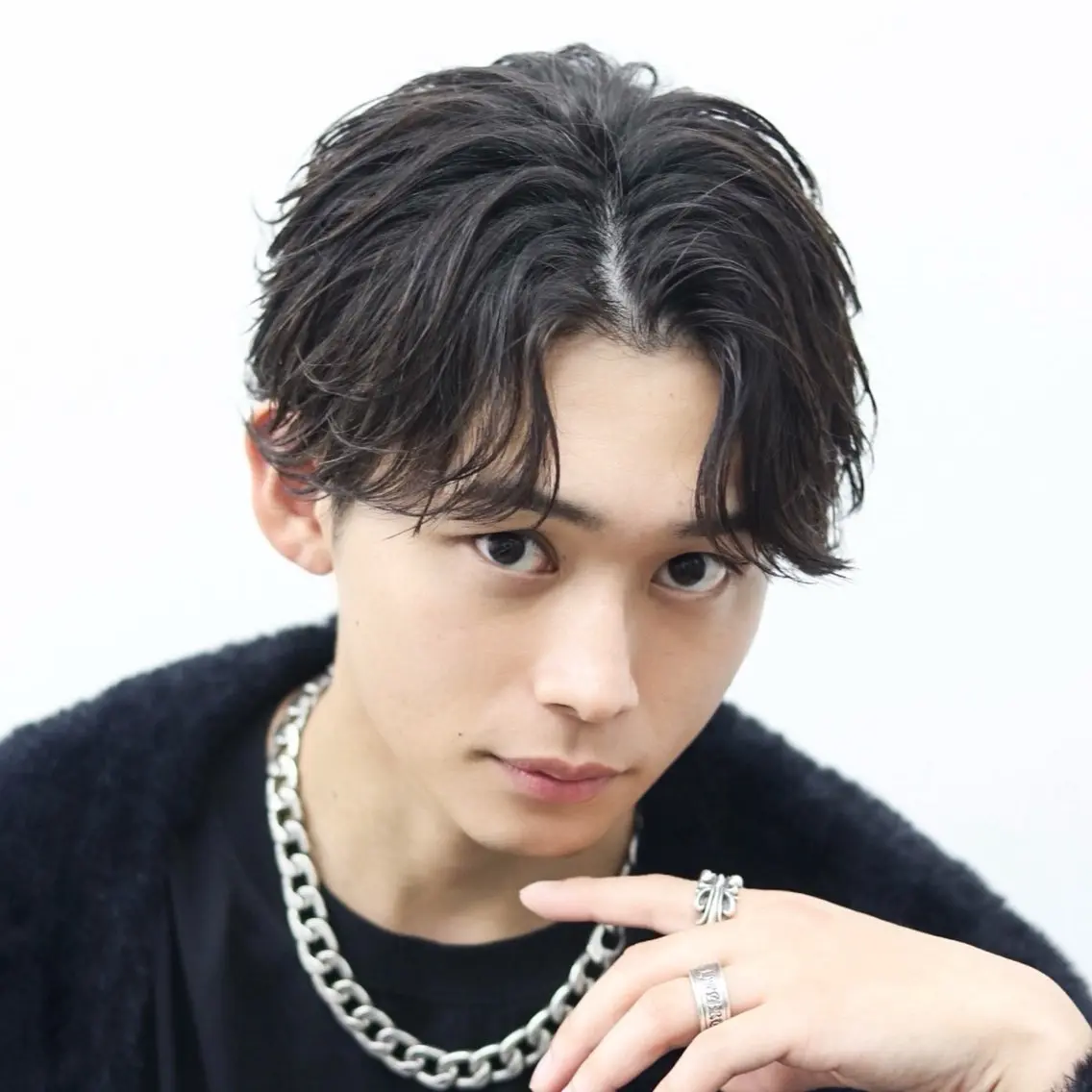 ショート カラー パーマ メンズ メンズパーマ カット 🔥メンズ極🔥韓国 シャドウ/波巻き柿崎のヘアスタイル