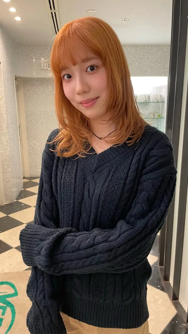 ミディアム カラー ✨ボブ✨顔矢場町/ 栄/パーマ/ナイトのヘアスタイル