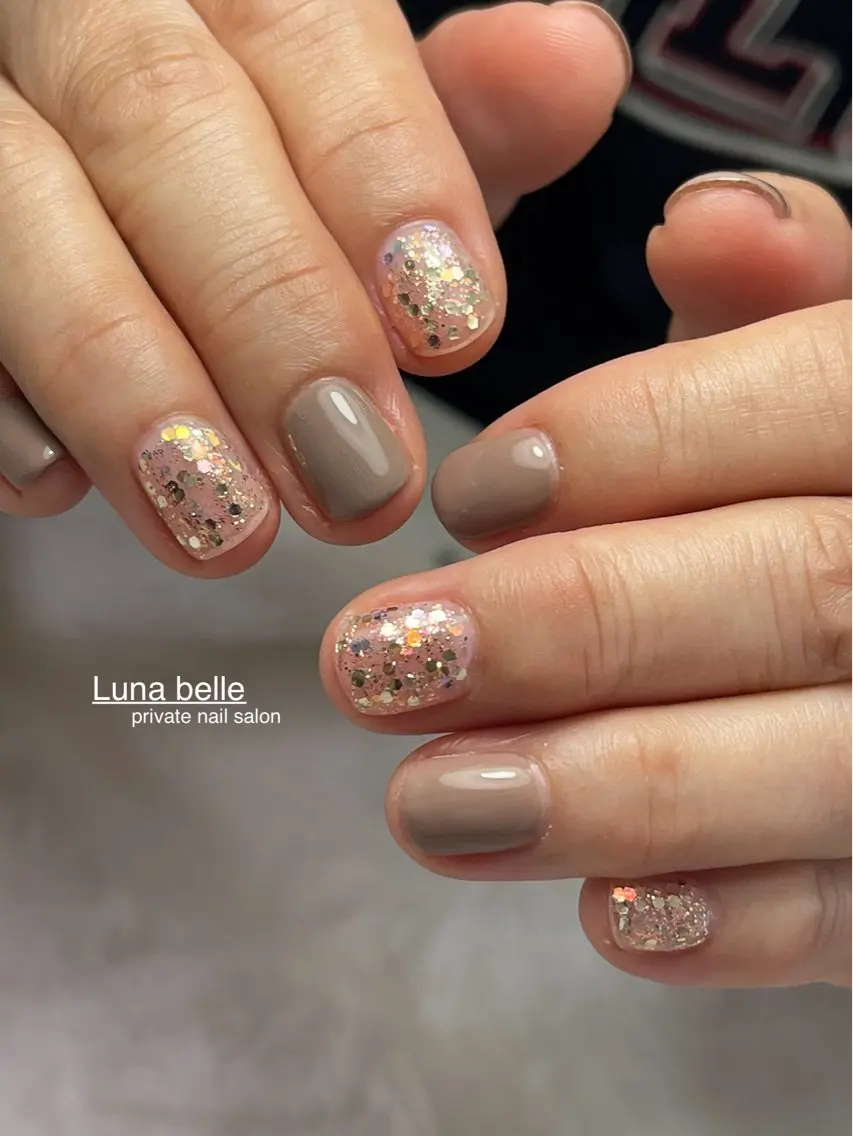 ネイル ラメ(グリッター) ワンカラーネイル LUNA BELLEのネイルデザイン