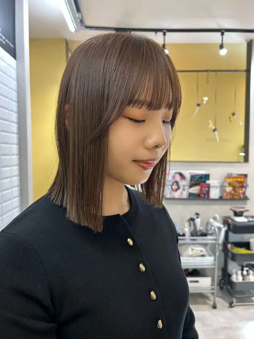 ミディアム カラー ベージュカラー カット ヘアカラー トリートメント hubhair レイヤー/透明感のヘアスタイル