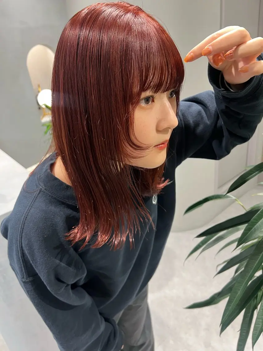 ミディアム カラー 高畑 恵莉 👒 暖色 / 艶髪 🧺のヘアスタイル