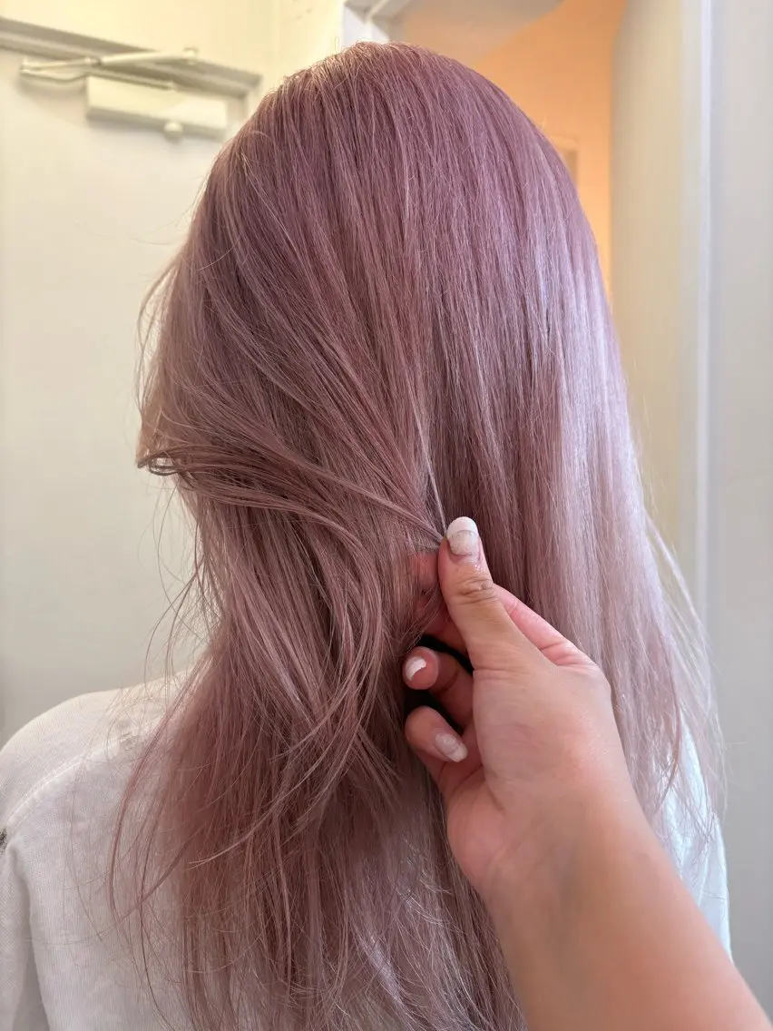 ロング カラー ブリーチ ヘアカラー Hikaru☆彡 カラー/立川のヘアスタイル