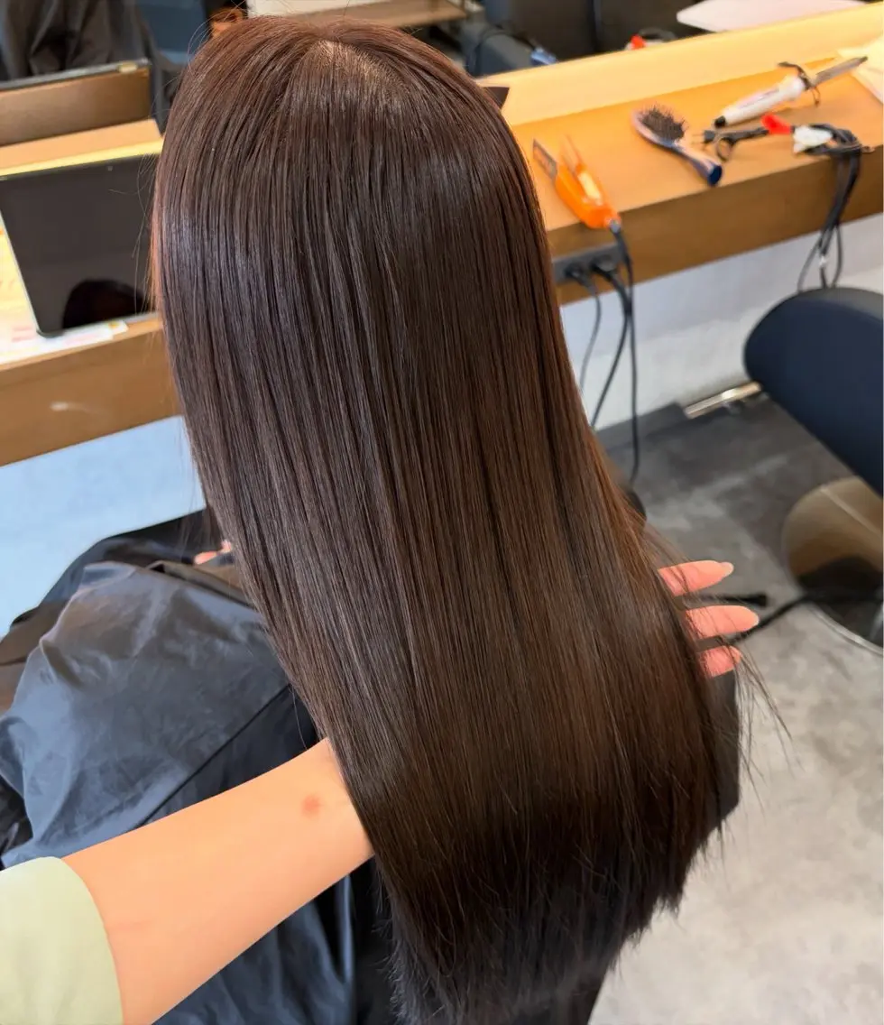 ロング カラー ヘアアレンジ ブラウンカラー 透明感カラー くすみブラウン ヘアカラー 郡山/透明感カラー /馬場アンドレアのヘアスタイル