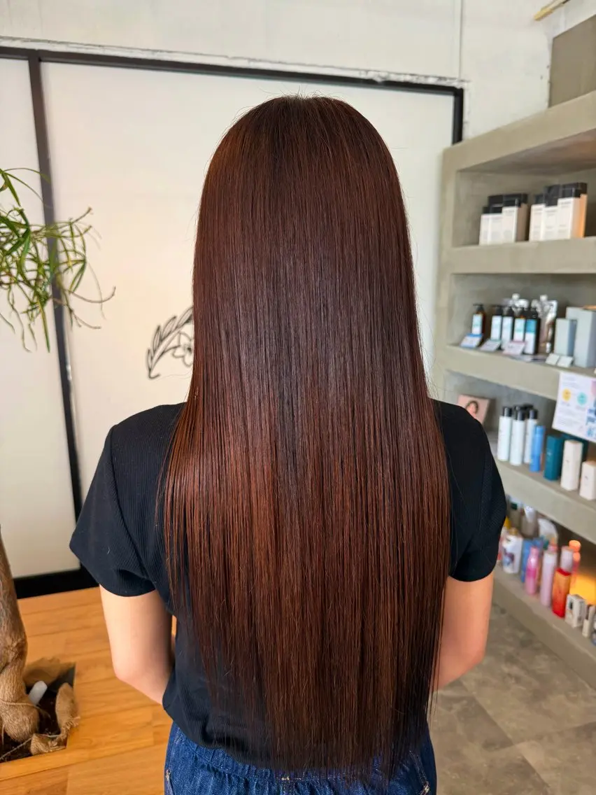 ロング ヘアカラー 🍒暖色カラー🧸 栗俣嵐のヘアスタイル
