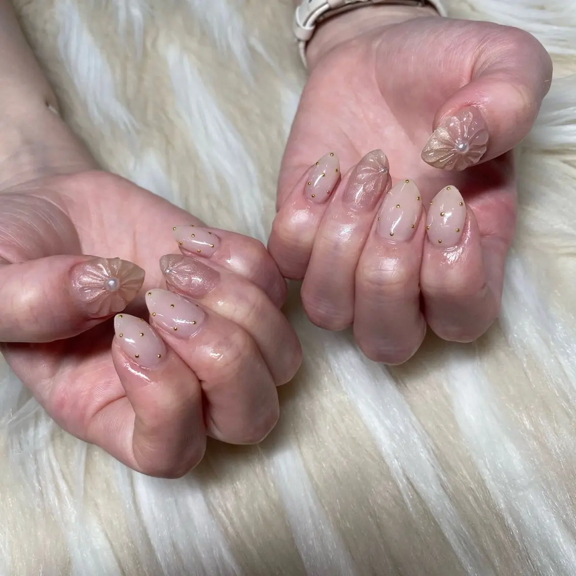 ネイル 長さ出し フレンチネイル ジェルネイル グラデーション 韓国ネイル ハンドネイル Nail&eye Belire 新宿のネイルデザイン