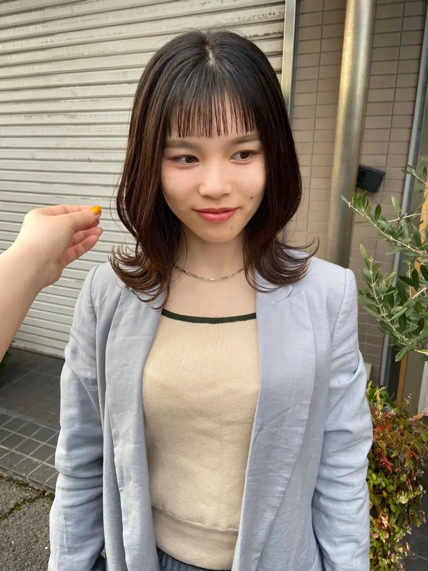 minimo限定♡　全体 透明感カラー＋前髪カット🩰 [姫路/美容室/ヘアサロン]の写真