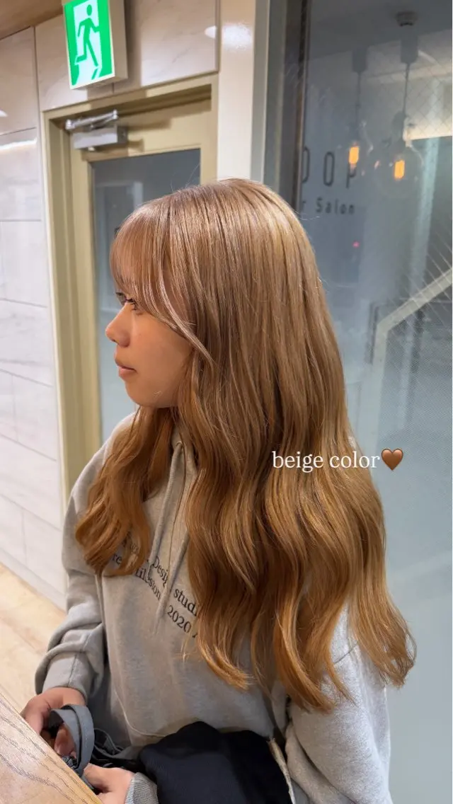 セミロング カラー ブリーチ ♡韓国ヘア♡遠藤 美夢のヘアスタイル