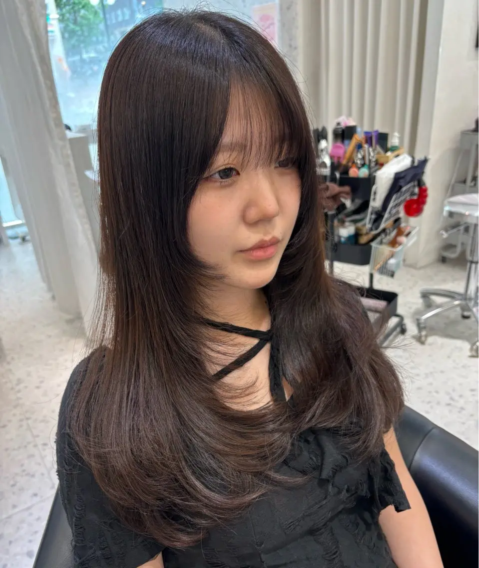 ロング 韓国風ヘア レイヤーカット 山田 ひかりのヘアスタイル