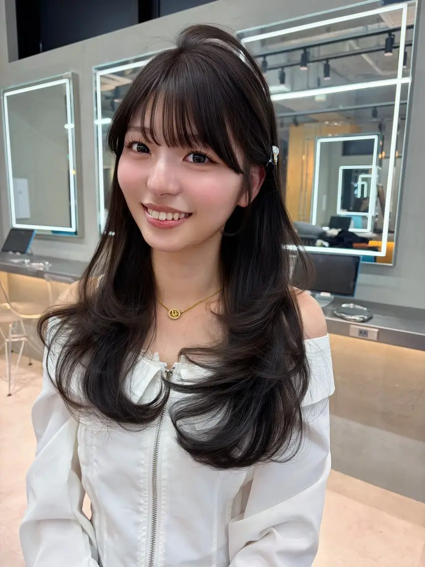 セミロング カラー ヘアアレンジ ベージュカラー ブリーチ 透明感カラー ブリーチなしカラー 髪質改善 カット ヘアカラー トリートメント 【博多髪質改善】 吉村　清志のヘアスタイル