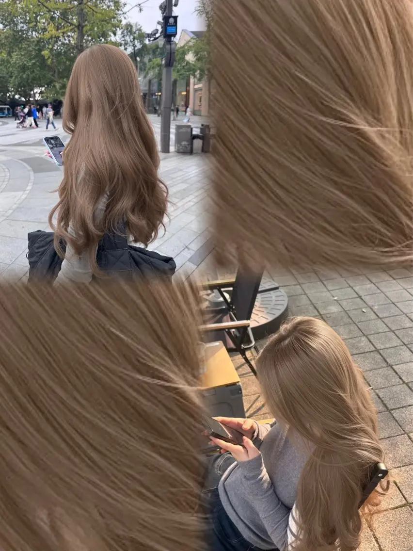 ロング カラー ベージュカラー ブリーチ 透明感カラー ハイトーンカラー ミルクティーベージュ ヘアカラー yuna 原宿/透明感カラーのヘアスタイル